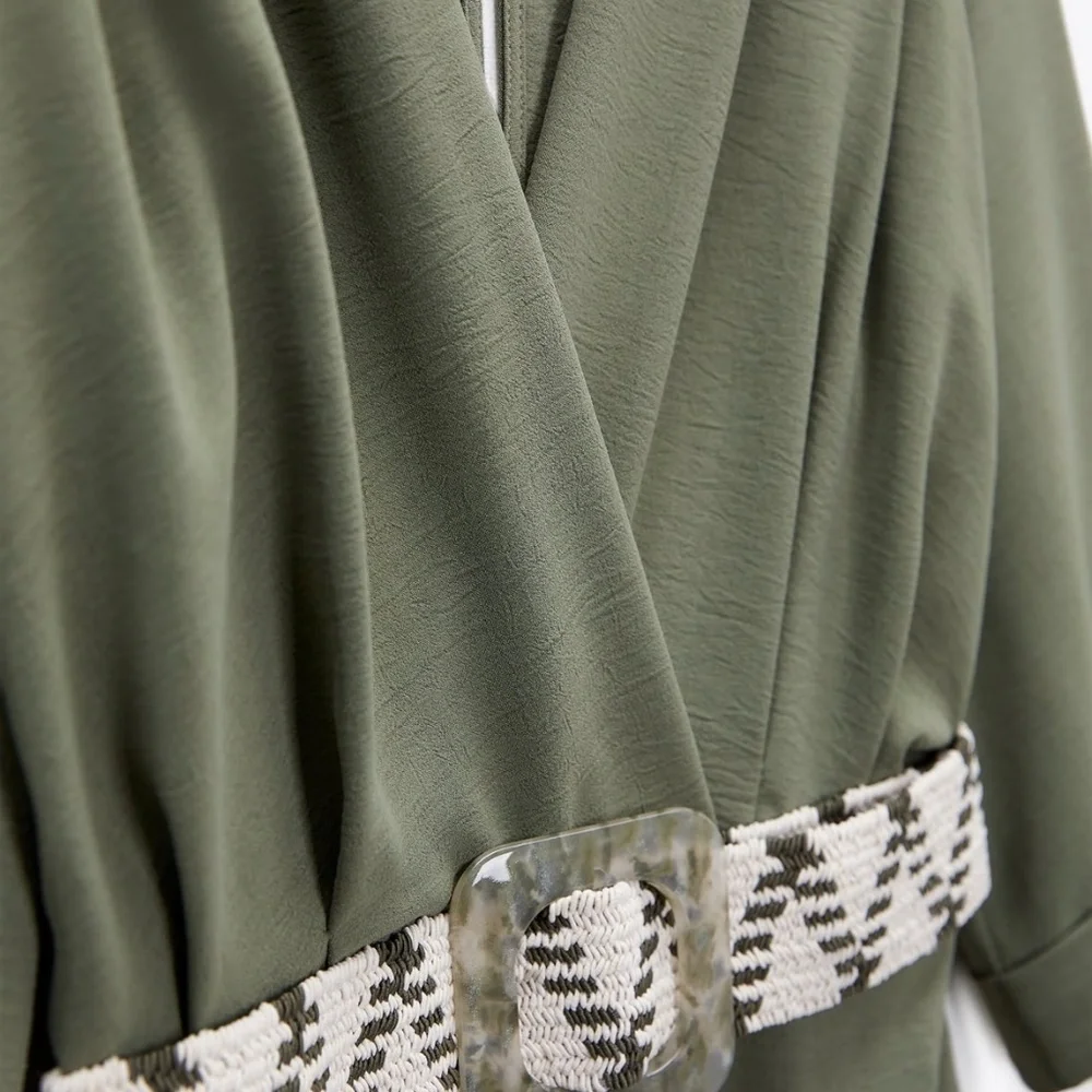 Zara limited edition minimalist linen blend belted jumpsuit